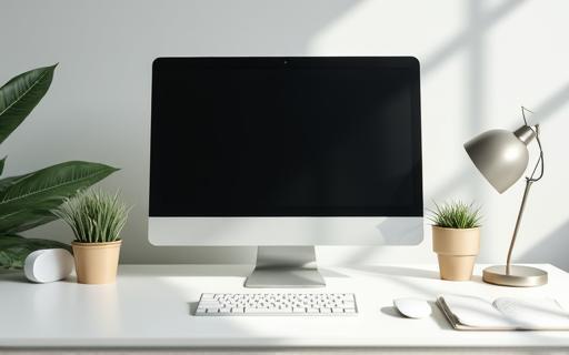 Cleaned office desk and computers ready for work